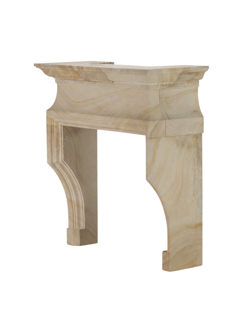 Maison Leon Van den Bogaert Antique Fireplaces & Vintage Architectural Elements Classic French Louis XIV Limestone Fireplace Mantel (20th Century) – Sculptural Minimal Design for Luxury Living | Authentic Chimney Piece