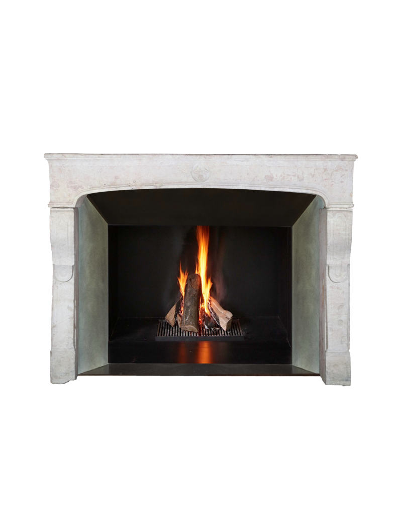 Elegant French Limestone Fireplace Surround