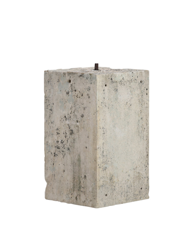 Maison Leon Van den Bogaert Authentic 19th Century French Limestone Kubus Pedestal – Sculptural Architectural Block for Interior & Garden Display