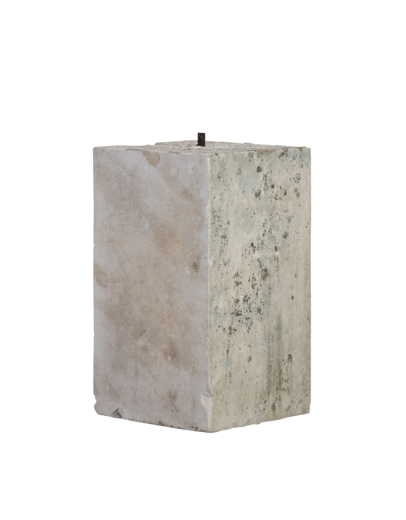 Maison Leon Van den Bogaert Authentic 19th Century French Limestone Kubus Pedestal – Sculptural Architectural Block for Interior & Garden Display