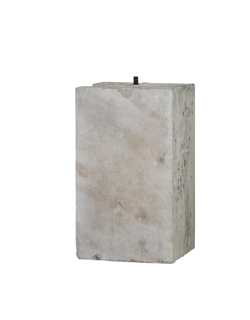 Maison Leon Van den Bogaert Authentic 19th Century French Limestone Kubus Pedestal – Sculptural Architectural Block for Interior & Garden Display