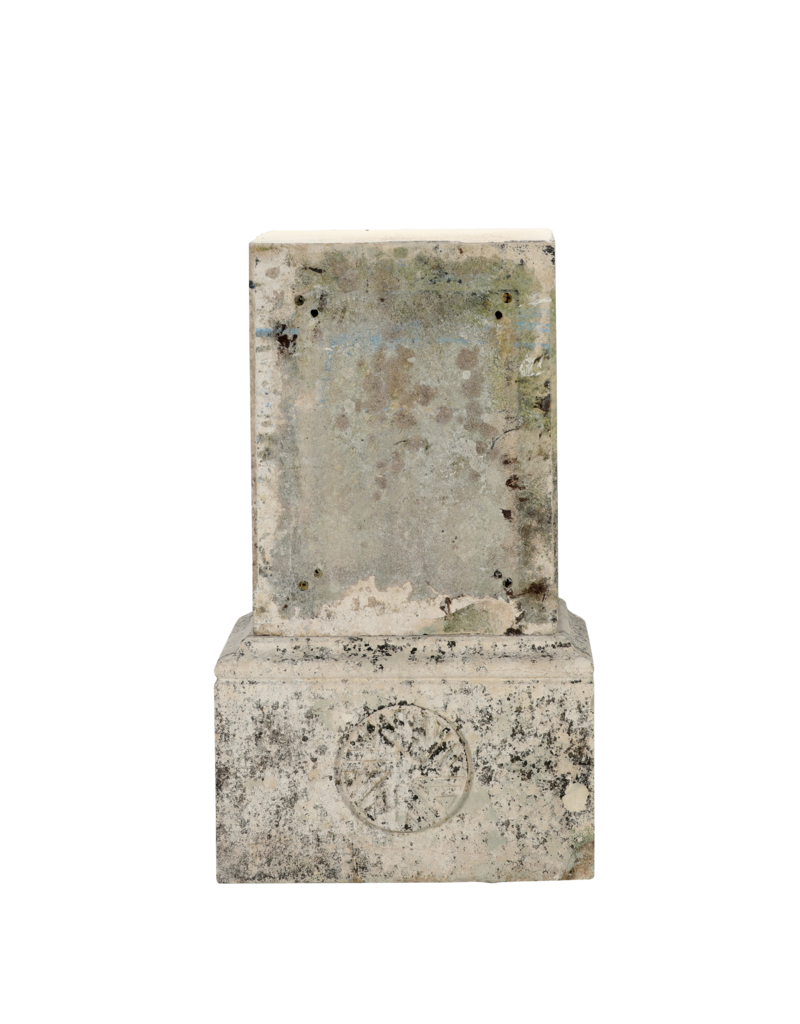 Maison Leon Van den Bogaert Auténtico Pedestal Francés de Piedra Caliza del Siglo XIX con Base Escultórica – Elemento Arquitectónico Antiguo