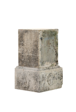 Authentique Socle Français en Pierre Calcaire du XIXe Siècle avec Base Sculpturale – Élément Architectural Ancien