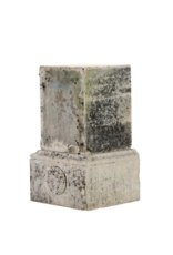 Authentique Socle Français en Pierre Calcaire du XIXe Siècle avec Base Sculpturale – Élément Architectural Ancien