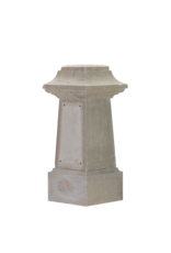 Maison Leon Van den Bogaert Authentic 19th Century French Limestone Pedestal – Sculptural Pedestal with Obelisk-Shaped Centre for Art, Garden & Timeless Interiors