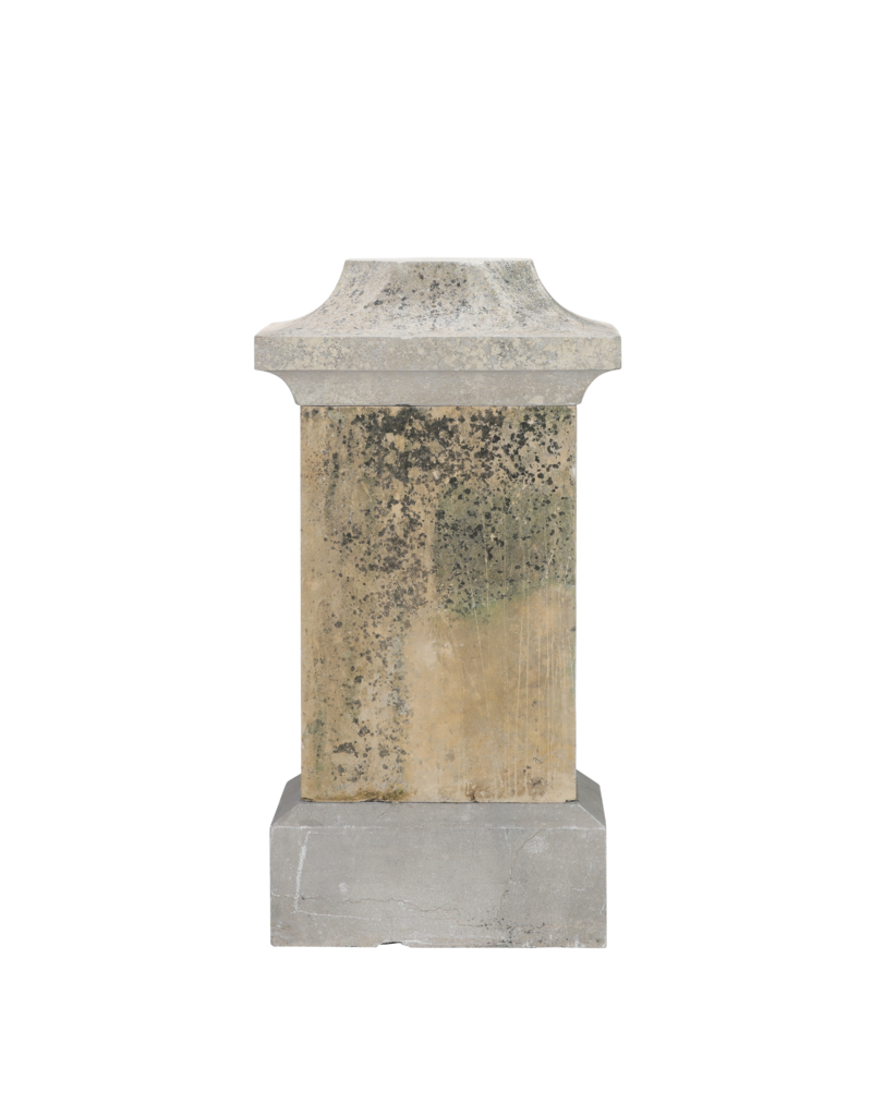 Maison Leon Van den Bogaert Pedestal De Piedra Caliza Del Siglo XIX Con Cuerpo Central Cúbico y Tapa Octogonal