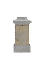 Maison Leon Van den Bogaert Pedestal De Piedra Caliza Del Siglo XIX Con Cuerpo Central Cúbico y Tapa Octogonal