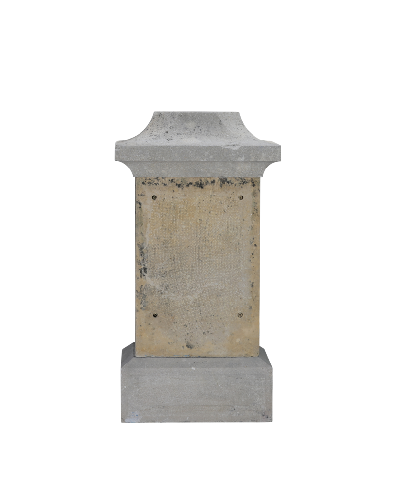 Maison Leon Van den Bogaert French Stone Pedestal with Cubic Center-piece and Octagonal Top Plate – Timeless Sculptural Display Plinth