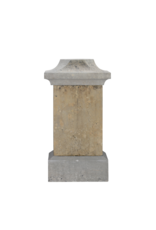 Maison Leon Van den Bogaert French Stone Pedestal with Cubic Center-piece and Octagonal Top Plate – Timeless Sculptural Display Plinth