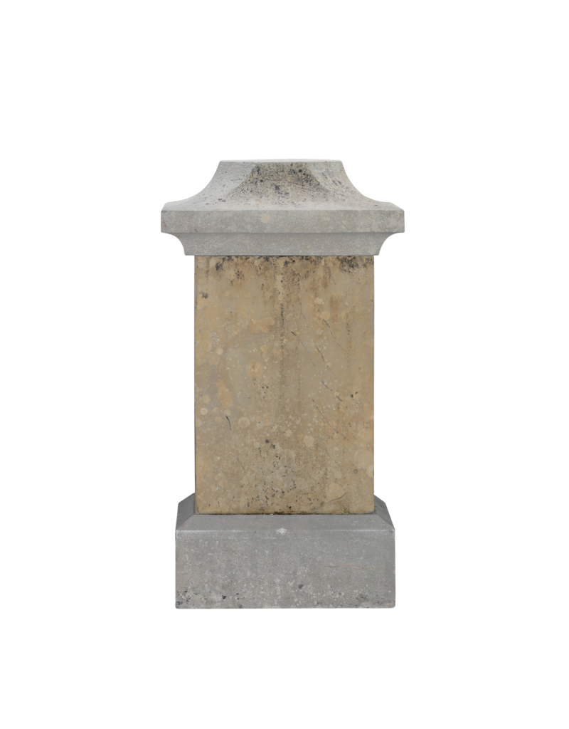 Maison Leon Van den Bogaert Pedestal De Piedra Caliza Del Siglo XIX Con Cuerpo Central Cúbico y Tapa Octogonal