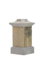 Maison Leon Van den Bogaert French Stone Pedestal with Cubic Center-piece and Octagonal Top Plate – Timeless Sculptural Display Plinth