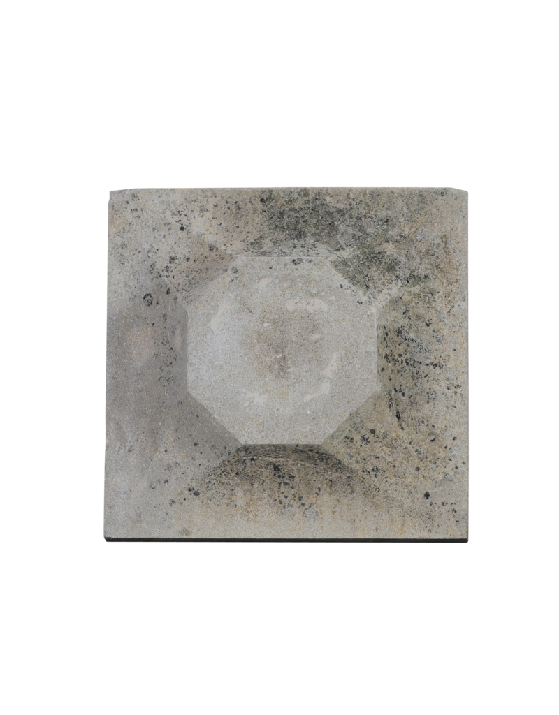 Maison Leon Van den Bogaert French Stone Pedestal with Cubic Center-piece and Octagonal Top Plate – Timeless Sculptural Display Plinth