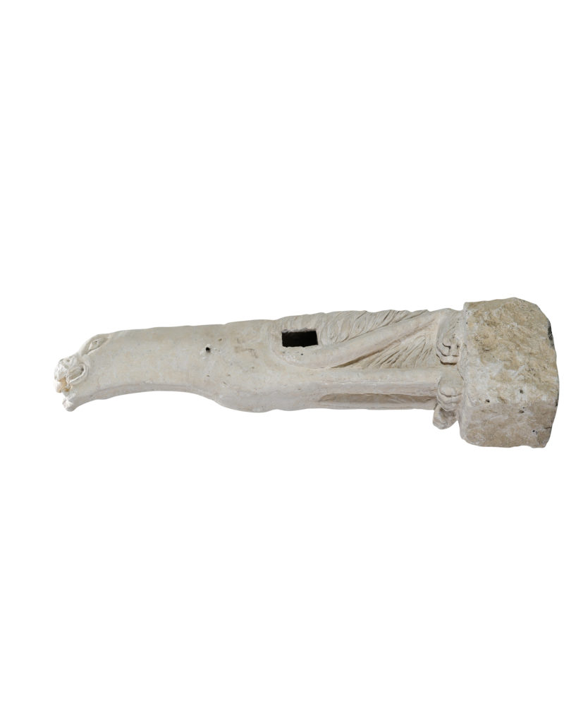 Maison Leon Van den Bogaert Excepcional Gárgola Dragón Francesa del Siglo XIX en Piedra Caliza – Escultura Arquitectónica Monumental