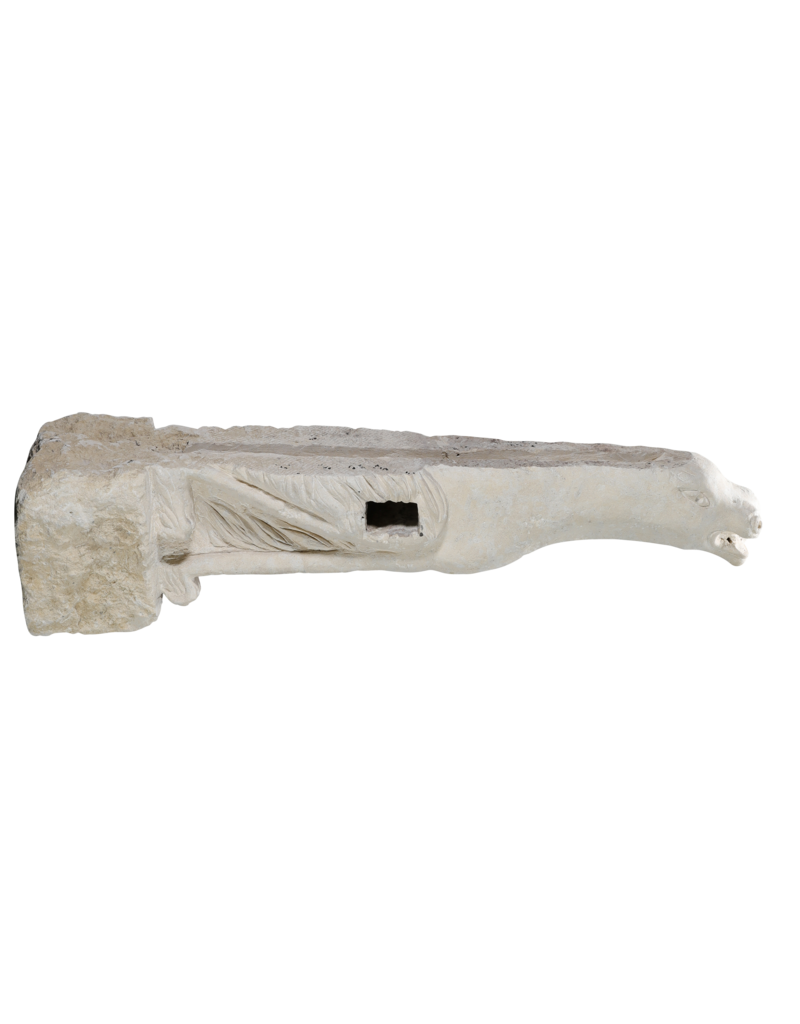 Maison Leon Van den Bogaert Exceptional 19th Century French Limestone Dragon Gargoyle – Monumental Sculptural Architectural Element for Interior, Exterior & Garden Design