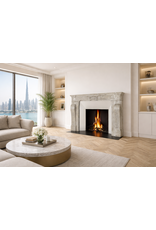 Mid War Travertine Marble Fireplace Surround