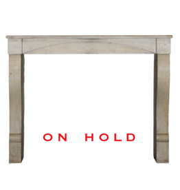 Small French 19Th Century Antique Limestone Fireplace Surround