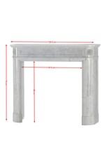 Elegant Antique Louis XVI Fireplace Surround in Carrara Marble from a Parisian Apartment – Timeless Sculptural Minimalism