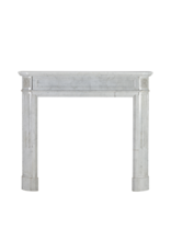Elegant Antique Louis XVI Fireplace Surround in Carrara Marble from a Parisian Apartment – Timeless Sculptural Minimalism