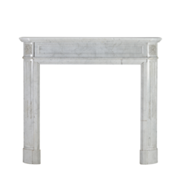 Maison Leon Van den Bogaert Classic Louis XVI Carrara Marble Fireplace Mantelpiece from Paris