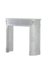 Elegant Antique Louis XVI Fireplace Surround in Carrara Marble from a Parisian Apartment – Timeless Sculptural Minimalism