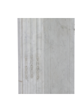 Elegant Antique Louis XVI Fireplace Surround in Carrara Marble from a Parisian Apartment – Timeless Sculptural Minimalism