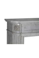 Elegant Antique Louis XVI Fireplace Surround in Carrara Marble from a Parisian Apartment – Timeless Sculptural Minimalism