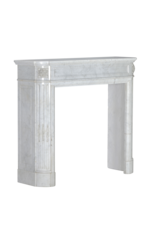 Elegant Antique Louis XVI Fireplace Surround in Carrara Marble from a Parisian Apartment – Timeless Sculptural Minimalism