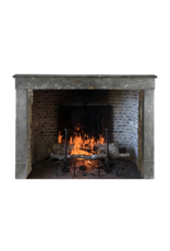 Exceptional 19th Century French Oxidated Fossil Stone Fireplace Mantel from the Beaujolais Region – Timeless Minimal Architectural Design