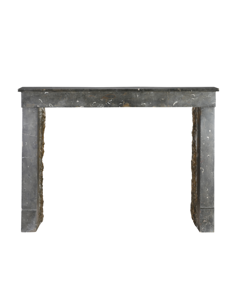 Außergewöhnlicher französischer Kamin aus oxidiertem Fossilstein aus der Beaujolais-Region, 19. Jahrhundert – Zeitloses minimalistisches Design