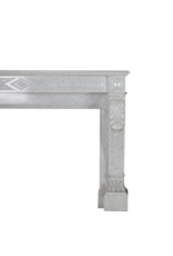 Maison Leon Van den Bogaert Rare 19th Century Antique Fireplace Surround in White Marble with Sculpted Lion Paw Feet – Timeless Neoclassical Elegance