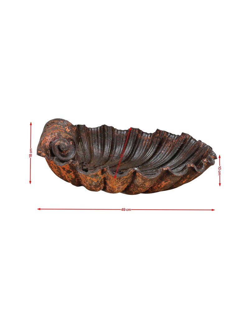 Seltene Gusseiserne Muschelfontäne aus dem 19. Jahrhundert mit Reicher Patina – Antikes Architektonisches Wandobjekt für Innen und Außen