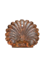 Maison Leon Van den Bogaert Rare 19th Century Cast Iron Shell Font with Rich Patina – Antique Architectural Wall Fountain for Interior and Exterior Use