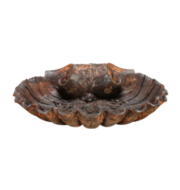 19th Century Cast Iron Shell Wall Fountain with Original Patina