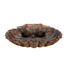 Maison Leon Van den Bogaert 19e Eeuwse Gietijzeren Schelp Fontein met Originele Patina