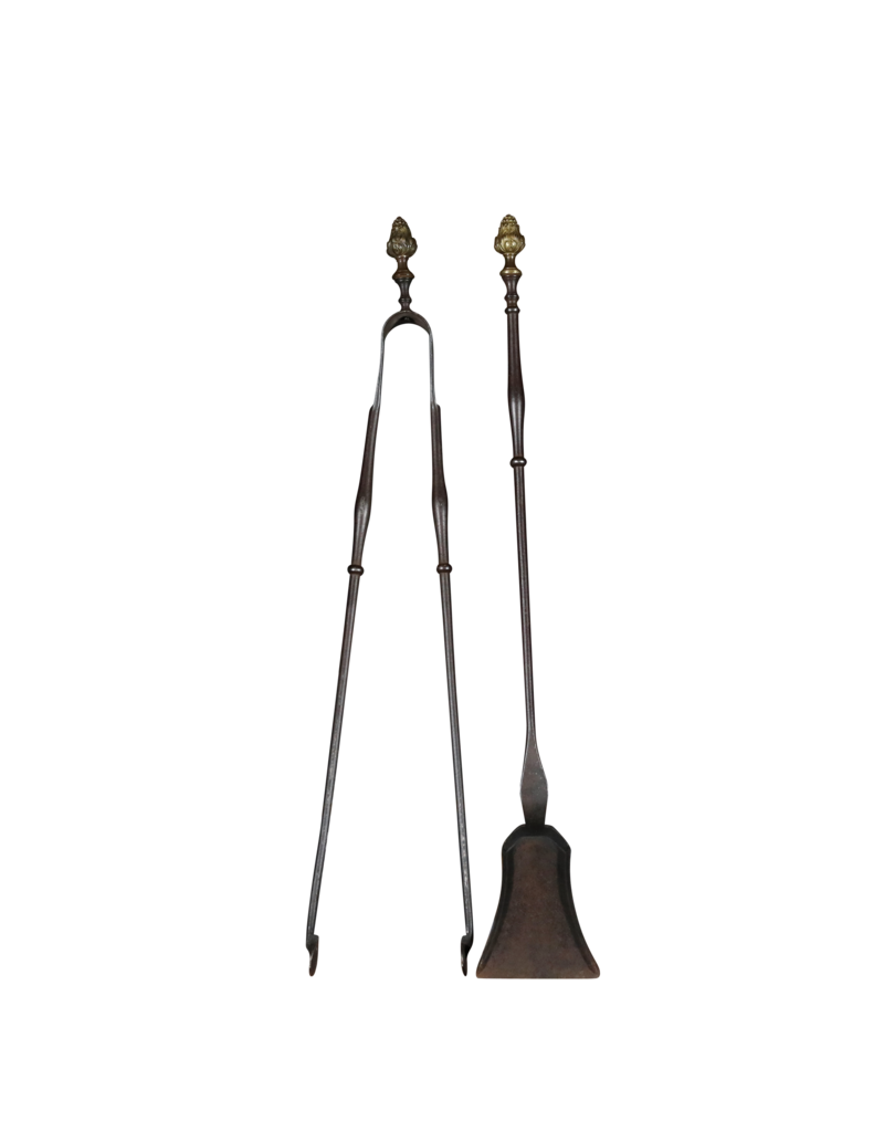 Maison Leon Van den Bogaert Ancien Ensemble D'outils De Cheminée Français