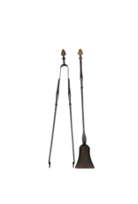 Ancien Ensemble D'outils De Cheminée Français