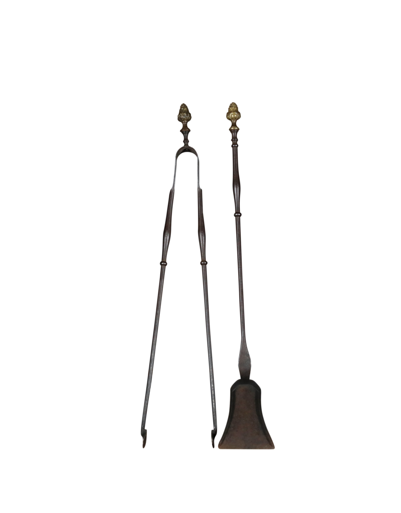 Maison Leon Van den Bogaert 18e-Eeuwse Franse Haardgereedschappen Set Met Messing Details