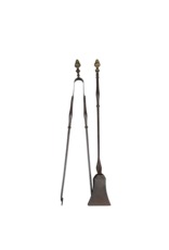 Maison Leon Van den Bogaert Ancien Ensemble D'outils De Cheminée Français