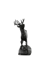 Exceptional 19th-Century French Bronze “Le Cerf” by Antoine-Louis Barye – Romantic Animal Sculpture, Second Empire, Frères Paris