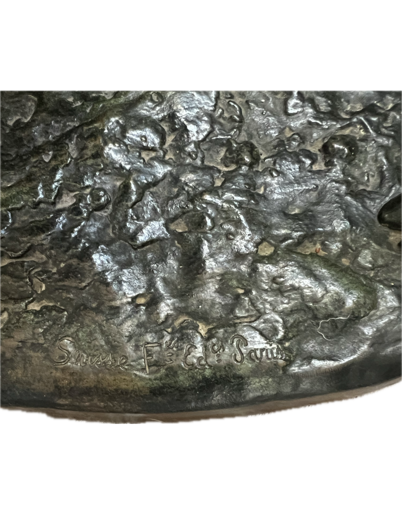 Uitzonderlijk 19e-Eeuws Frans Bronzen Beeld “Le Cerf” door Antoine-Louis Barye – Romantische Dierensculptuur, Tweede Keizerrijk, Frères Paris