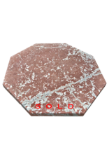 Octagonaler Französischer Antiker Rouge Languedoc Marmortisch