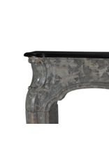 Maison Leon Van den Bogaert Exceptional Late Regency French Castle Fireplace Surround Carved in Rare Ardèche Hard Marble with Sculptural Detail and Strong Proportions