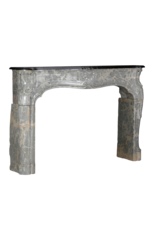 Maison Leon Van den Bogaert Exceptional Late Regency French Castle Fireplace Surround Carved in Rare Ardèche Hard Marble with Sculptural Detail and Strong Proportions