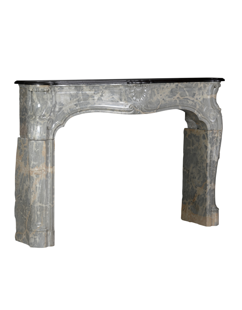 Maison Leon Van den Bogaert Exceptional Late Regency French Castle Fireplace Surround Carved in Rare Ardèche Hard Marble with Sculptural Detail and Strong Proportions
