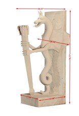 Maison Leon Van den Bogaert Exceptionnelle Paire de Dragons Gardiens Architecturaux de Style Art-Déco en Pierre Naturelle – Sculptures Monumentales