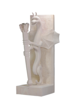 Maison Leon Van den Bogaert Außergewöhnliches Paar Architektonischer Wächterdrachen im Art-Déco Stil aus Naturstein – Monumentale Eingangsskulpturen