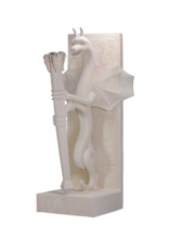 Uitzonderlijk Paar Architecturale Wachterdraken in Art-Déco Stijl Natuursteen – Monumentale Sculpturen voor Luxe Entrees en Tuinen