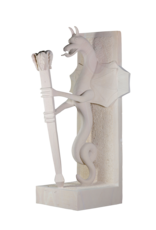 Uitzonderlijk Paar Architecturale Wachterdraken in Art-Déco Stijl Natuursteen – Monumentale Sculpturen voor Luxe Entrees en Tuinen