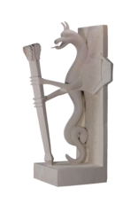 Maison Leon Van den Bogaert Außergewöhnliches Paar Architektonischer Wächterdrachen im Art-Déco Stil aus Naturstein – Monumentale Eingangsskulpturen