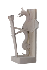 Maison Leon Van den Bogaert Exceptionnelle Paire de Dragons Gardiens Architecturaux de Style Art-Déco en Pierre Naturelle – Sculptures Monumentales